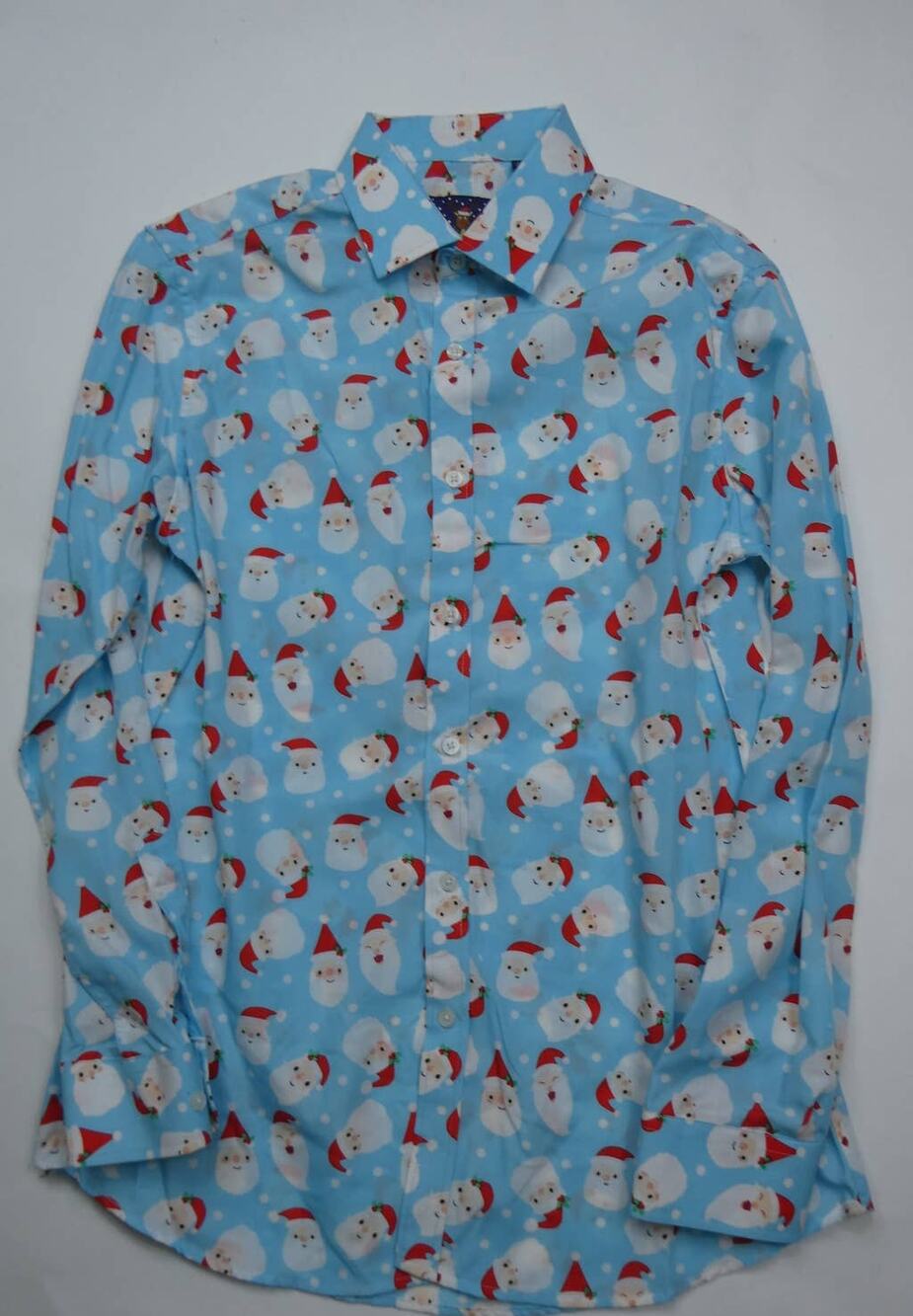 men's SIMON BANKS Christmas button up, Santa, medium, NEW